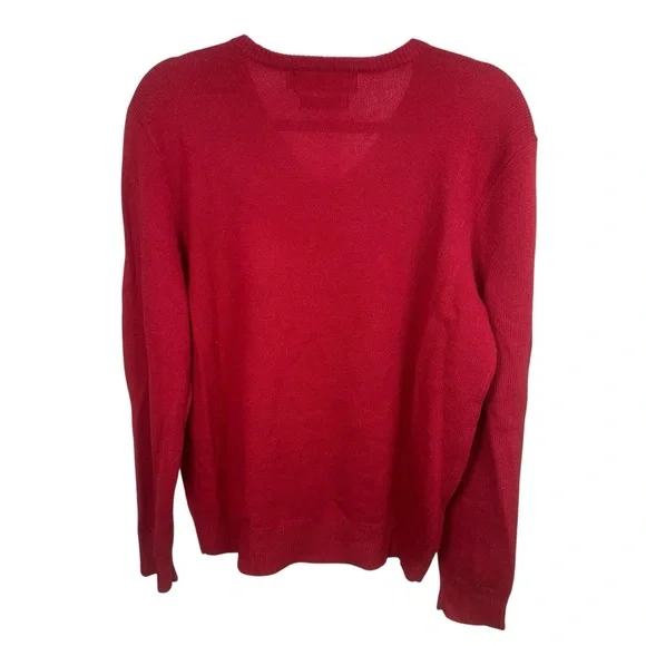 Polo Ralph Lauren Lambswool V-Neck Sweater Classic Preppy Classic Red M - Picture 2 of 7
